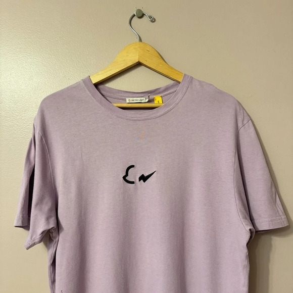 Moncler Genius 7 Moncler FRGMT Hiroshi Fujiwara Purple Logo T-Shirt  Size M - Picture 13 of 13